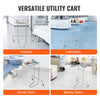VEVOR Stainless Steel Lab Carts, Lab Utility Cart with Single Tray, Mobile Medical Cart with 2 Silent Wheels, Lab Rolling Cart for Lab, Clinic, Hospital, Salon