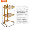 VEVOR 2 Tiers Stainless Steel Lab Carts, Lab Utility Cart with 2 Trays, Mobile Medical Cart with 4 Silent Wheels, Lab Rolling Cart for Lab, Clinic, Hospital, Salon, Golden