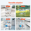 VEVOR Service Cart, 2 Layers Stainless Steel Utility Rolling Cart, Medical Cart with Two Drawers, Dental Utility Cart with Lockable Wheels and A Bucket, Ideal for Laboratory, Hospital, Dental Use