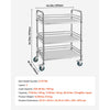 VEVOR Stainless Steel Cart, 3-Tier Rolling Lab Utility Cart with Lockable Wheels, Medical Serving Trolley Clinic Tray, Heavy Duty Mobile Service Storage Tray for Hospital, Restaurant, Kitchen, Salon