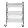 VEVOR Stainless Steel Cart, 3-Tier Rolling Lab Utility Cart with Lockable Wheels, Medical Serving Trolley Clinic Tray, Heavy Duty Mobile Service Storage Tray for Hospital, Restaurant, Kitchen, Salon