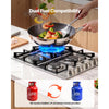 VEVOR Gas Cooktop, 30 inch 4 Burners Gas Stove Top, Max 48000BTU Built-in Stainless Steel Stove Top LPG/NG Convertible Dual Fuel Cooktop Stoves with Sealed Burner for Sear, Stew, Boil, Stir-Fry