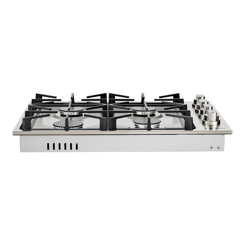 VEVOR Gas Cooktop, 30 inch 4 Burners Gas Stove Top, Max 48000BTU Built-in Stainless Steel Stove Top LPG/NG Convertible Dual Fuel Cooktop Stoves with Sealed Burner for Sear, Stew, Boil, Stir-Fry