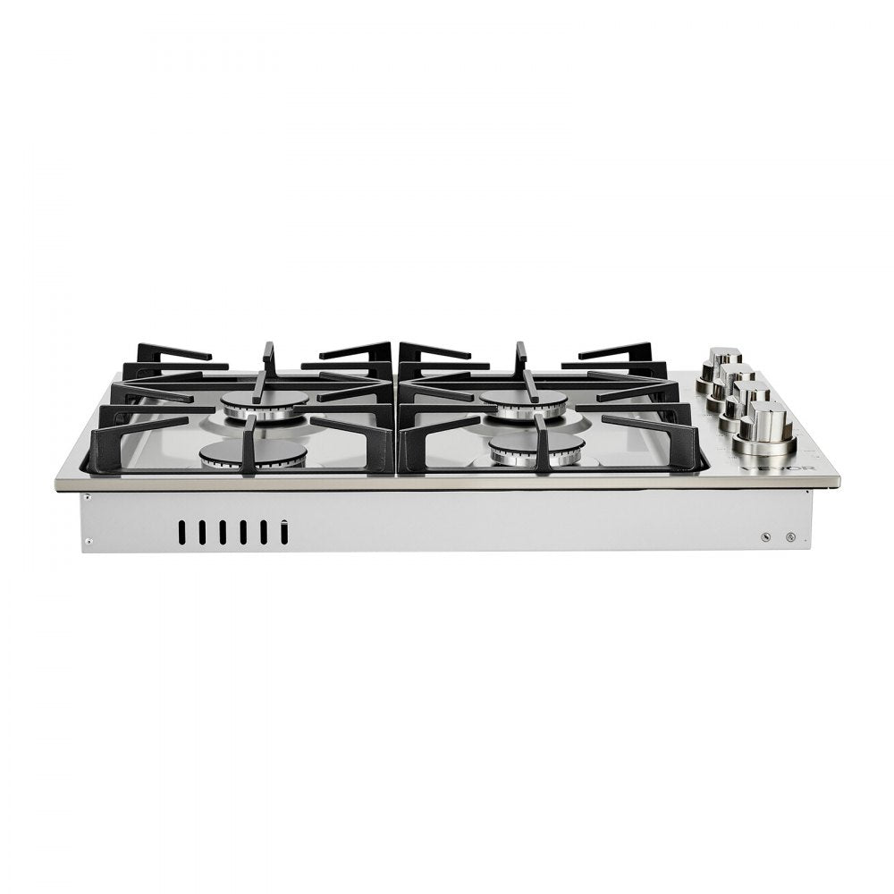 VEVOR Gas Cooktop, 30 inch 4 Burners Gas Stove Top, Max 48000BTU Built-in Stainless Steel Stove Top LPG/NG Convertible Dual Fuel Cooktop Stoves with Sealed Burner for Sear, Stew, Boil, Stir-Fry
