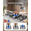 VEVOR 36 inch Gas Cooktop 5 Burners Gas Stove Top, Max 38300BTU Built-in Stainless Steel Stove Top LPG/NG Convertible Dual Fuel Cooktop Stoves with SABAF Dual-Ring Burner for Kitchen Apartment Rvs