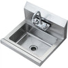 VEVOR Commercial Hand Sink with Faucet, Stainless Steel Sink for Washing, Small Hand Washing Sink, Wall Mount Hand Basin, Utility Sink for Restaurant, Kitchen, Bar, Garage and Home, 17 x 12.8 inch