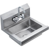 VEVOR Commercial Hand Sink with Faucet, Stainless Steel Sink for Washing, Small Hand Washing Sink, Wall Mount Hand Basin, Utility Sink for Restaurant, Kitchen, Bar, Garage and Home, 17 x 12.8 inch