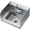 VEVOR Commercial Hand Sink with Faucet and Side Splash, Stainless Steel Sink for Washing, Small Hand Washing Sink, Wall Mount Hand Basin for Restaurant, Kitchen, Bar, Garage and Home, 17x12.8 inch