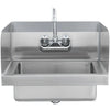 VEVOR Commercial Hand Sink with Faucet and Side Splash, Stainless Steel Sink for Washing, Small Hand Washing Sink, Wall Mount Hand Basin for Restaurant, Kitchen, Bar, Garage and Home, 17x12.8 inch