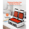 VEVOR Commercial Panini Grill, 3600W Electric Sandwich Panini Maker, Stainless Steel Double Sandwichs Press with Handle and Temp Control, 19x9 in Full Grooved Enamel Plate, for Hamburger Steak Bacon