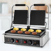 VEVOR Commercial Panini Grill, 3600W Electric Sandwich Panini Maker, Stainless Steel Double Sandwichs Press Grill with Handle and Temp Control, 19x9 in Flat Enamel Plate for Hamburger Steak Bacon