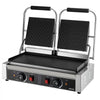 VEVOR Commercial Panini Grill, 3600W Electric Sandwich Panini Maker, Stainless Steel Double Sandwichs Press Grill with Handle and Temp Control, 19x9 in Flat Enamel Plate for Hamburger Steak Bacon