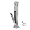 VEVOR Cigarette Butt Receptacle, Square Cigarette Butt Container with 4 Disposal Openings & Top Cover, Stainless Steel Outdoor Cigarette Butt Disposal for Garden, Office, Restaurant, Hotel, Silver