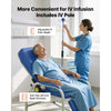 VEVOR Infusion Chair with IV Pole 90°-160° Reclining Phlebotomy Chair, 400LBS Capacity Medical Infusion Recliner with Soft Padded Seat, Footrest & Storage Basket for Blood Draw, IV Transfusion