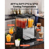 VEVOR Commercial Beverage Dispenser 2 Tanks 12 L / 12.7 QT Per Tank, Stainless Steel Juice Dispenser, Ice Tea Drink Machine with 45℉ to 54℉ Cooling Temperature, for Cold Drink Restaurant Bar Party