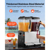 VEVOR Commercial Beverage Dispenser 2 Tanks 12 L / 12.7 QT Per Tank, Stainless Steel Juice Dispenser, Ice Tea Drink Machine with 45℉ to 54℉ Cooling Temperature, for Cold Drink Restaurant Bar Party