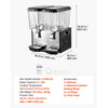 VEVOR Commercial Beverage Dispenser 2 Tanks 18 L / 19 QT Per Tank, Stainless Steel Juice Dispenser, Ice Tea Drink Machine with 45℉ to 54℉ Cooling Temperature, for Cold Drink Restaurant Bar Party