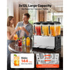 VEVOR Commercial Beverage Dispenser 3 Tanks 12 L / 12.7 QT Per Tank, Stainless Steel Juice Dispenser, Ice Tea Drink Machine with 45℉ to 54℉ Cooling Temperature, for Cold Drink Restaurant Bar Party