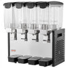 VEVOR Commercial Beverage Dispenser 4 Tanks 10 L / 10.6 QT Per Tank, Stainless Steel Juice Dispenser, Ice Tea Drink Machine with 45℉ to 54℉ Cooling Temperature, for Cold Drink Restaurant Bar Party
