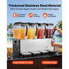 VEVOR Commercial Beverage Dispenser 4 Tanks 12 L / 12.7 QT Per Tank, Stainless Steel Juice Dispenser, Ice Tea Drink Machine with 45℉ to 54℉ Cooling Temperature, for Cold Drink Restaurant Bar Party