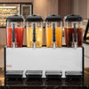 VEVOR Commercial Beverage Dispenser 4 Tanks 12 L / 12.7 QT Per Tank, Stainless Steel Juice Dispenser, Ice Tea Drink Machine with 45℉ to 54℉ Cooling Temperature, for Cold Drink Restaurant Bar Party