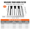 VEVOR Commercial Hood Filter, 15.5W x 19.5H Inch Range Hood Filters, Stainless Steel Restaurant Range Hood Baffle Filter for Grease Rated Commercial Kitchen Exhaust Hoods, 3 Grooves, Pack of 6