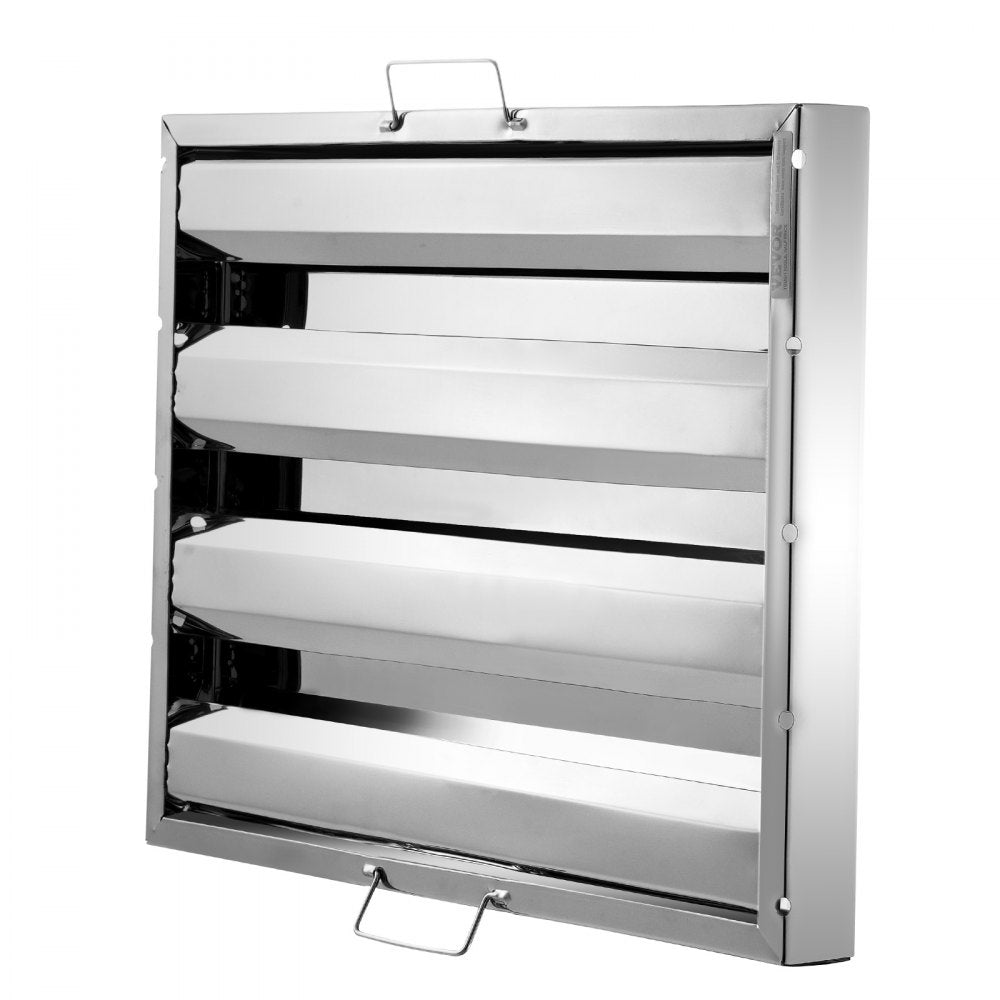 VEVOR Commercial Hood Filter, 15.5W x 19.5H Inch Range Hood Filters, Stainless Steel Restaurant Range Hood Baffle Filter for Grease Rated Commercial Kitchen Exhaust Hoods, 3 Grooves, Pack of 6