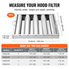 VEVOR Commercial Hood Filter, 19.5W x 19.5H Inch Range Hood Filters, Stainless Steel Restaurant Range Hood Baffle Filter for Grease Rated Commercial Kitchen Exhaust Hoods, 4 Grooves, 1 Piece