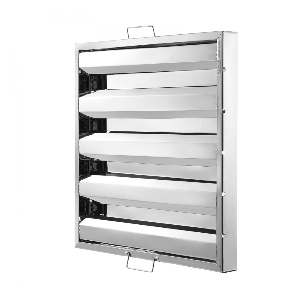 VEVOR Commercial Hood Filter, 19.5W x 19.5H Inch Range Hood Filters, Stainless Steel Restaurant Range Hood Baffle Filter for Grease Rated Commercial Kitchen Exhaust Hoods, 4 Grooves, 1 Piece