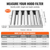 VEVOR Commercial Hood Filter, 19.5W x 19.5H Inch Range Hood Filters, Stainless Steel Restaurant Range Hood Baffle Filter for Grease Rated Commercial Kitchen Exhaust Hoods, 4 Grooves, Pack of 2