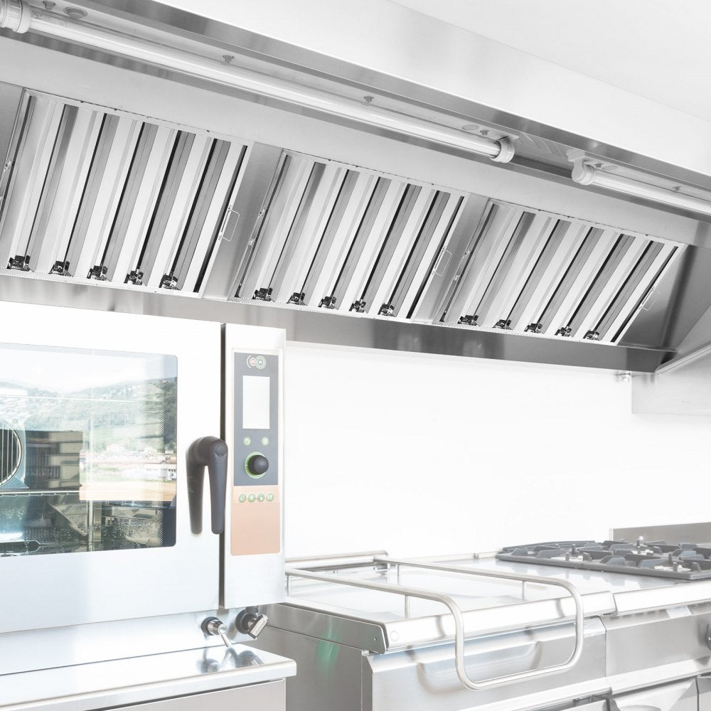VEVOR Commercial Hood Filter, 24.5W x 19.5H Inch Range Hood Filters, Stainless Steel Restaurant Range Hood Baffle Filter for Grease Rated Commercial Kitchen Exhaust Hoods, 5 Grooves, Pack of 2
