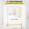 VEVOR Z Rack, Industrial Grade Z Base Garment Rack, Height Adjustable Rolling Z Garment Rack, Sturdy Steel Z Base Clothing Rack with Lockable Casters, for Home Clothing Store Display Orange (3 Sets)