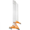 VEVOR Z Rack, Industrial Grade Z Base Garment Rack, Height Adjustable Rolling Z Garment Rack, Sturdy Steel Z Base Clothing Rack with Lockable Casters, for Home Clothing Store Display Orange (3 Sets)