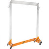 VEVOR Z Rack, Industrial Grade Z Base Garment Rack, Height Adjustable Rolling Z Garment Rack, Sturdy Steel Z Base Clothing Rack with Lockable Casters, for Home Clothing Store Display Orange (3 Sets)