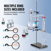 VEVOR Lab Stand Support, Laboratory Retort Support Stand Set, Steel Lab Stand 23.6" Rod and 8.3" x 5.3" Cast Iron Base, Includes Flask Clamps, a Burette Clamp and Cross Clamps