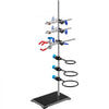VEVOR Lab Stand Support, Laboratory Retort Support Stand Set, Steel Lab Stand 23.6" Rod and 8.3" x 5.3" Cast Iron Base, Includes Flask Clamps, a Burette Clamp and Cross Clamps