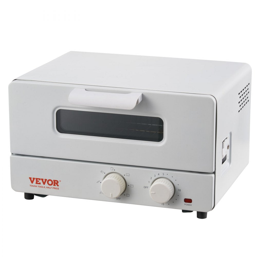 VEVOR 5-IN-1 Steam Oven Toaster, 12L Convection Oven, 1300W Steam Toaster Oven Countertop Combo with Grill, Pizza Pan, Gloves, 2 Slices Toast, 6-inch Pizza, Home and Commercial Use