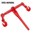 VEVOR 9215LBS 3/8\" – 1/2\" Ratchet Binders 9,215 LBS Secure Working Load, G70 Hooks and Adjustable Length, for Grade 70-80 Chains, Tie Down, Hauling, Towing, 2-Pack, Red