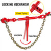 VEVOR 9215LBS 3/8\" – 1/2\" Ratchet Binders 9,215 LBS Secure Working Load, G70 Hooks and Adjustable Length, for Grade 70-80 Chains, Tie Down, Hauling, Towing, 2-Pack, Red