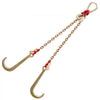 VEVOR G80 V Bridle Chain, 5/16" x 2' Towing Chain Bridle with 15" J Hooks, T Hooks & Grab Hooks, Heavy Duty Transport Chain Bridle with 10800 lbs Safe Working Load for Flatbed Truck Wrecker Recovery