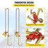 VEVOR J Hook Chain, 2PCS 5/16" x 10' G80 15" Long Shank J Hook Tow Chain with RTJ Cluster Hook & Grab Hook, 5400 lbs Working Load, Heavy Duty Transport Truck Chain for Wrecker Recovery Trailer Towing