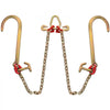 VEVOR G80 V Bridle Chain, 5/16" x 2' Towing Chain Bridle with 15" J Hooks, R Hooks & Grab Hooks, Heavy Duty Transport Chain Bridle with 10800 lbs Safe Working Load for Flatbed Truck Wrecker Recovery