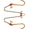 VEVOR G80 V Bridle Chain, 5/16" x 2' Towing Chain Bridle with 15" J Hooks, R Hooks & Grab Hooks, Heavy Duty Transport Chain Bridle with 10800 lbs Safe Working Load for Flatbed Truck Wrecker Recovery
