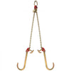 VEVOR G80 V Bridle Chain, 5/16" x 2' Towing Chain Bridle with 15" J Hooks, R Hooks & Grab Hooks, Heavy Duty Transport Chain Bridle with 10800 lbs Safe Working Load for Flatbed Truck Wrecker Recovery