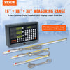 VEVOR Digital Readout 16 inch & 18 inch & 38 inch Linear Scale 3 Axis DRO Display Kit Multifunctional Crystal-Clear Display Precision 5μm Read Head