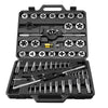 VEVOR Tap and Die Set, 51-Piece SAE Sizes 1/4" to 1", with Coarse and Fine Thread Taps and Dies, Wrench, Carrying Case and Complete Accessories, Bearing Steel, for Threading and Rethreading Threads