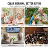 VEVOR Hearing Aids for Seniors, Rechargeable Hearing Amplifiers With Noise Cancelling and Volume Control, Digital In-Ear Hearing Assist Device with Charging Case and 8 Pair of Ear Domes