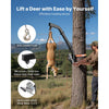 VEVOR Tree Mounted Deer Hoist, 353 lbs Load Capacity, Hunting Game Hoist Winch Lift with Ratchet Strap, Heavy Duty Deer Hanger for Skinning, Cleaning, Hanging Feed, and Field Dressing, Black