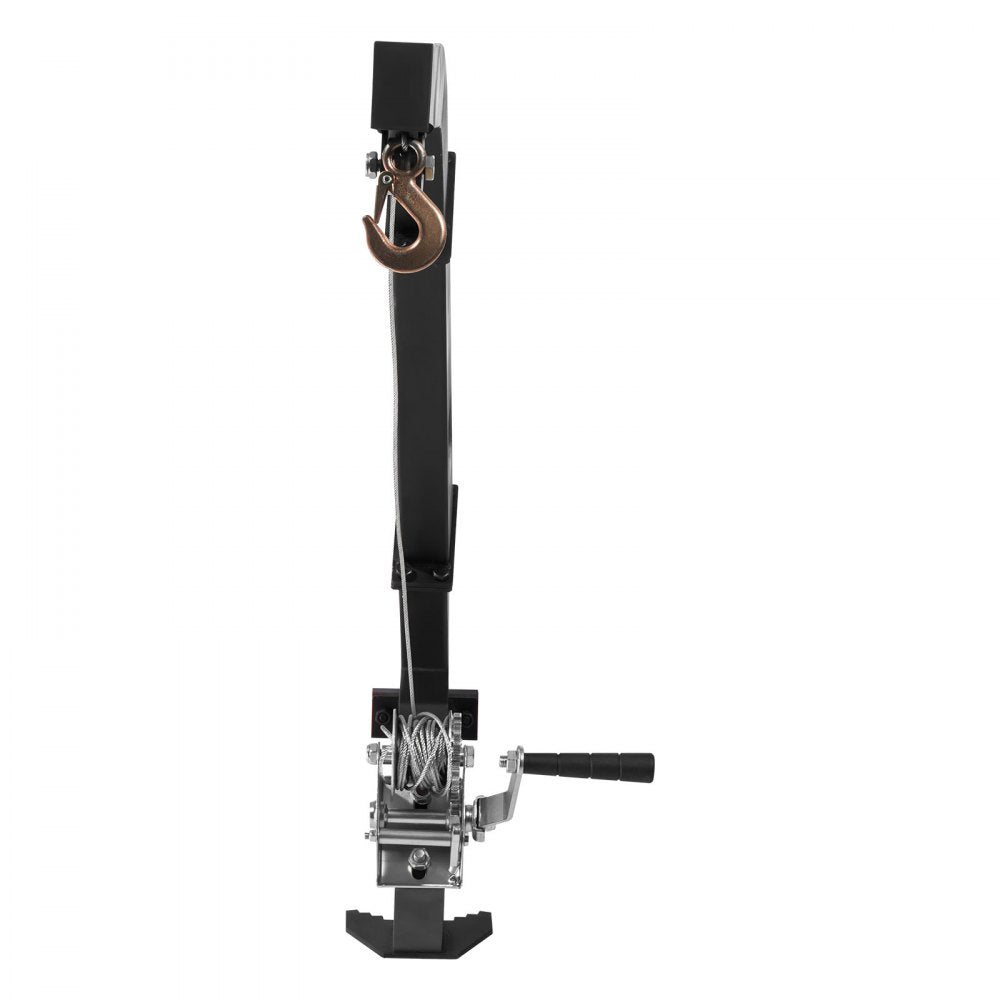 VEVOR Tree Mounted Deer Hoist, 353 lbs Load Capacity, Hunting Game Hoist Winch Lift with Ratchet Strap, Heavy Duty Deer Hanger for Skinning, Cleaning, Hanging Feed, and Field Dressing, Black