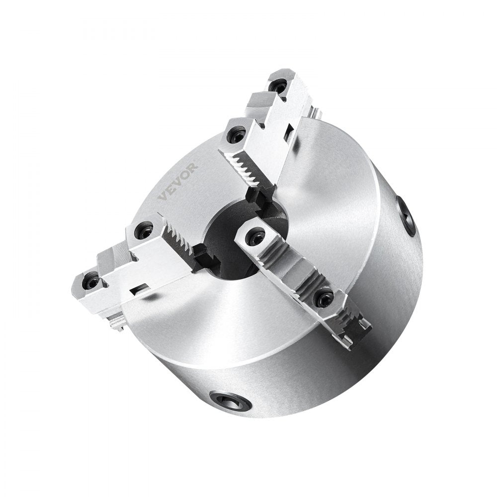 VEVOR 3-Jaw Lathe Chuck, 8'', Self-Centering Lathe Chuck, 0.16-8 in/4-200 mm Clamping Range with T-key Fixing Screws Hexagon Wrench, for Lathe 3D Printer Machining Center Milling Drilling Machine